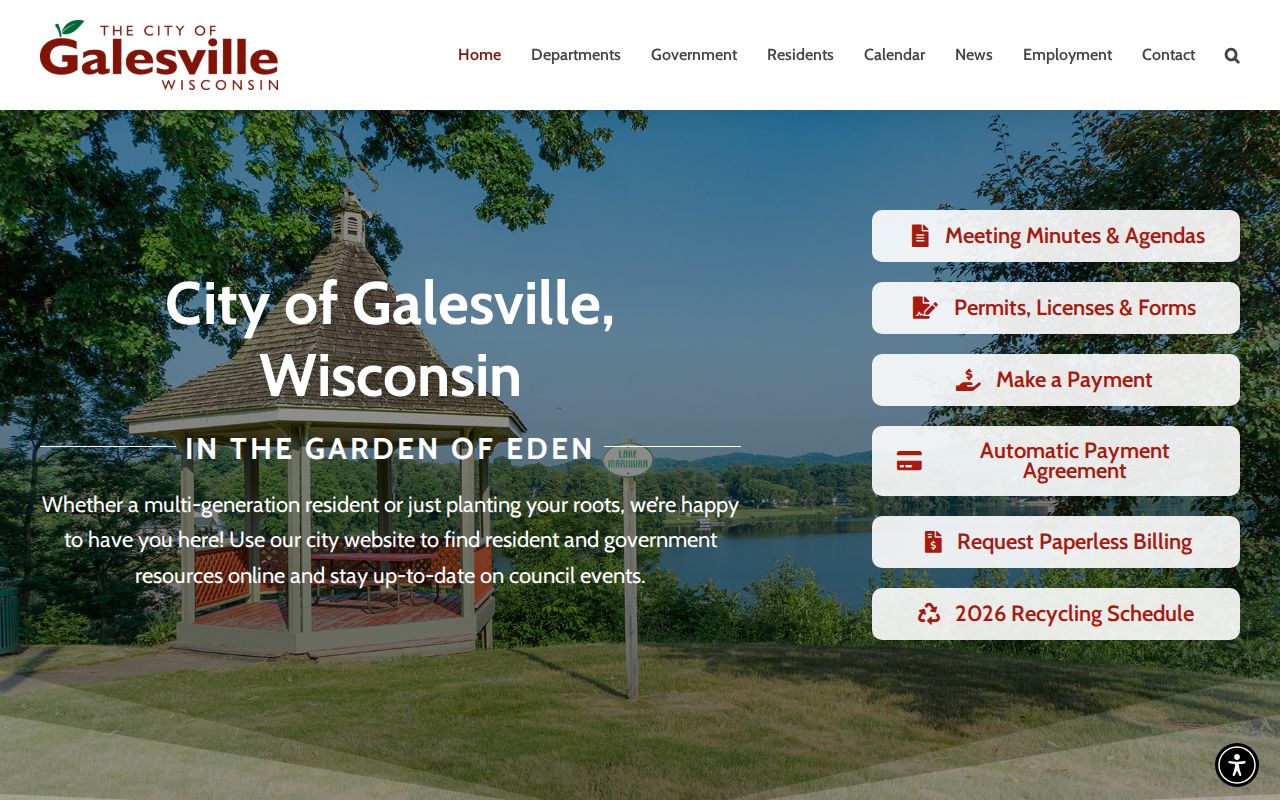 Galesville court records route on the official city website